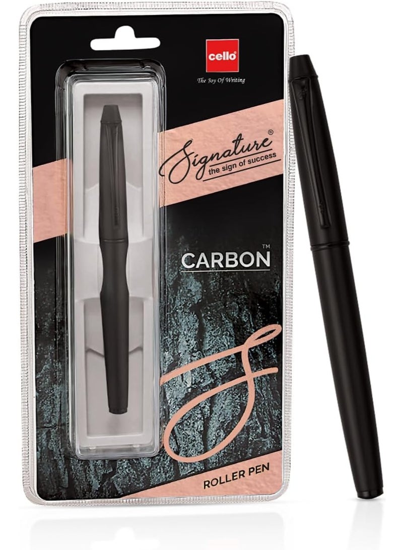 Cello 1-Piece Signature Carbon Roller Pen 0.7mm Tip Blue Ink - Image 1
