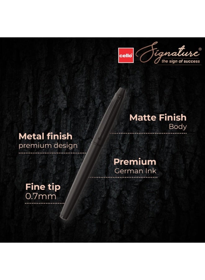 Cello 1-Piece Signature Carbon Roller Pen 0.7mm Tip Blue Ink - Image 5