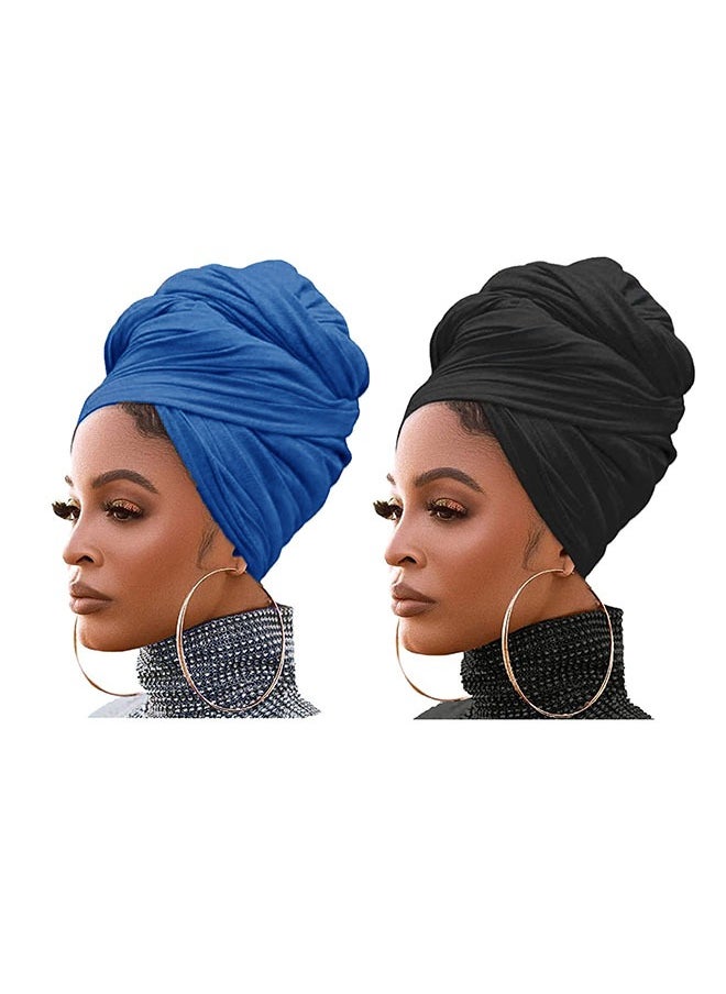 roaiss - Women'S Fashionable Dust Headscarf 2 Pieces Set Multipurpose Magic Headscarf Fashion Hot Diamond Sarong Gradient Headscarf - Image 1