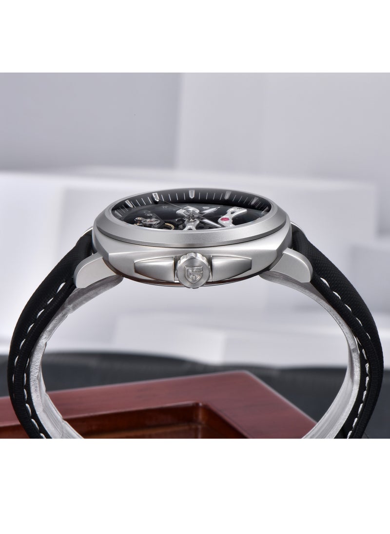 PAGANI DESIGN Automatic Mechanical Men's Watches, Hollow Dial Design, Luminous Hands, Waterproof, Nylon Strap, Fashionable And Versatile, PD-YS017  - Image 5