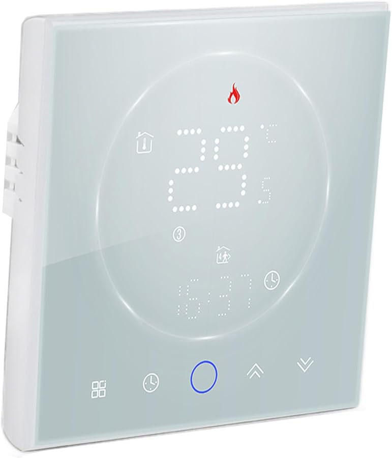Fafeicy Smart Programmable Thermostat For Home Wall Mounted Boiler White Square - Image 2