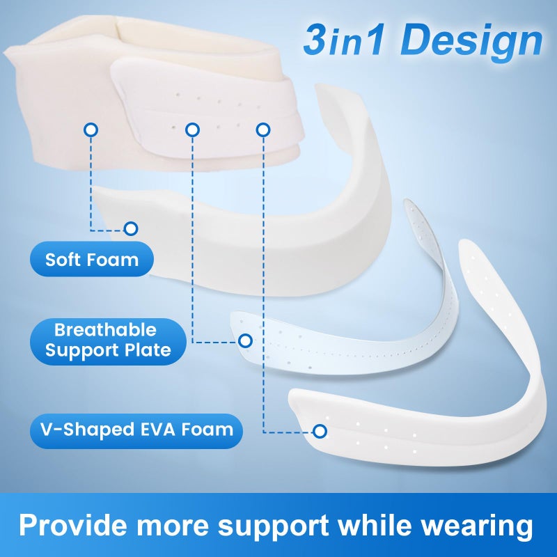 Velpeau Neck Brace for Neck Pain and Strong Support, Soft Cervical Collar for Sleeping Upright, Snoozing - Stabilizes & Relieves Pressure in Spine for Women & Men (Grey, L: 16.5-19.5" / 3" Depth) - Image 3
