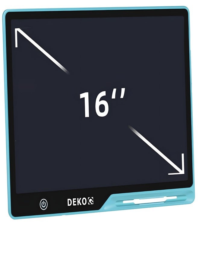 لوحة الكتابة ديكوك ماجيك سلات بشاشة LCD مقاس 16 بوصة مع قلم، للرسم واللعب وتدوين الملاحظات للأطفال والكبار (لوحة كتابة LCD قابلة لإعادة الشحن) (أزرق) - Image 5
