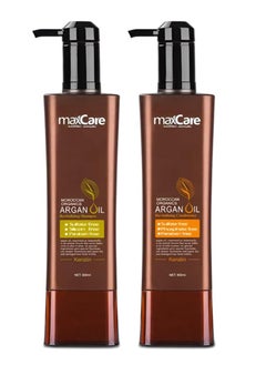 Maxcare Maxcare Moroccan Argan Oil Hair Care Duo 800ml – Moisturizing Shampoo & Conditioner  - Image 1