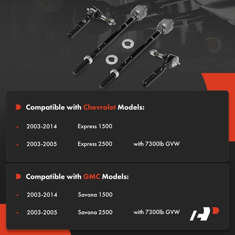 A-Premium Front Inner Outer Tie Rod End Kit - Image 2