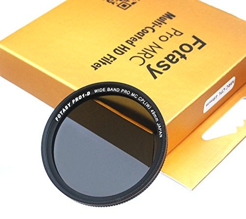 Fotasy 49mm Ultra Slim Circular PL Lens Filter, Nano Coatings MRC Multi Resistant Coating Oil Water Scratch, 16 Layers Multi-Coated 49mm CPL Filter - Image 1