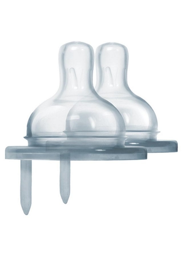 Pura Kiki Bottle Replacement Nipple 2-Pack - 100% Medical-Grade Silicone, Anti-Colic, NonPlastic - Suitable for Infants & Babies 0-3 Months (Slow Flow) - Image 1