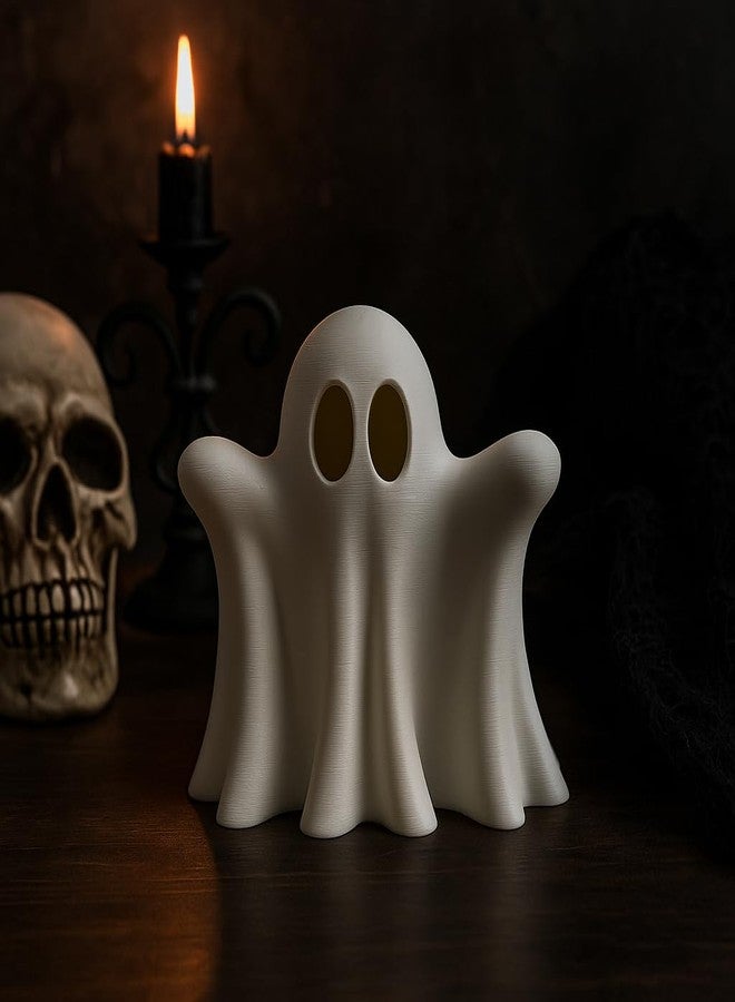 CUBIX3D Ghost Showpiece | White Halloween & Dark Aesthetic Figurine | Spooky Tabletop Sculpture for Gothic Home Décor, Office Desk & Party Decoration - 10 cm - Image 3