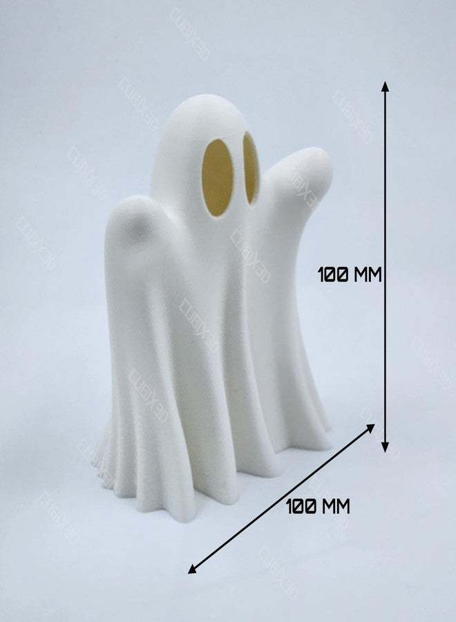 CUBIX3D Ghost Showpiece | White Halloween & Dark Aesthetic Figurine | Spooky Tabletop Sculpture for Gothic Home Décor, Office Desk & Party Decoration - 10 cm - Image 4