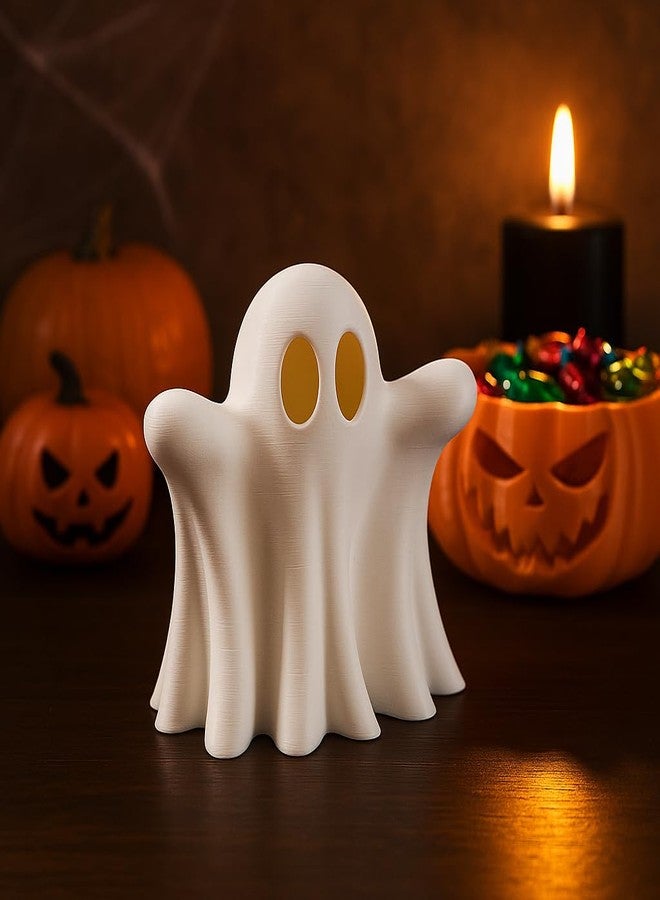 CUBIX3D Ghost Showpiece | White Halloween & Dark Aesthetic Figurine | Spooky Tabletop Sculpture for Gothic Home Décor, Office Desk & Party Decoration - 10 cm - Image 2