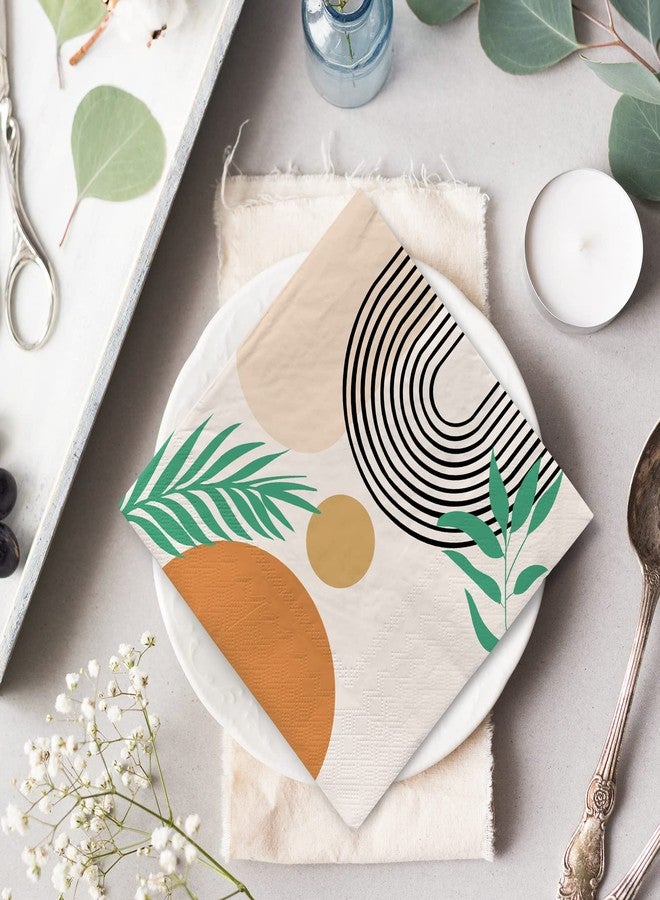 AnyDesign مجموعة أي ديزاين 80 من مناديل الغداء البوهيمية بتصميم حديث بسيط، مناديل ورقية قابلة للتصرف، مناديل يدوية زخرفية للحلويات والعشاء لحفلات الزفاف وأعياد الميلاد وحفلات الشاي، 6.5 × بوصة، أخضر، (A1762) - Image 4
