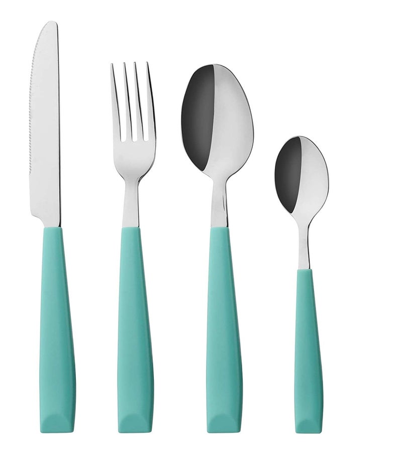 Annova ANNOVA Silverware Set Stainless Steel Cutlery Color Handle Flatware Turquoise