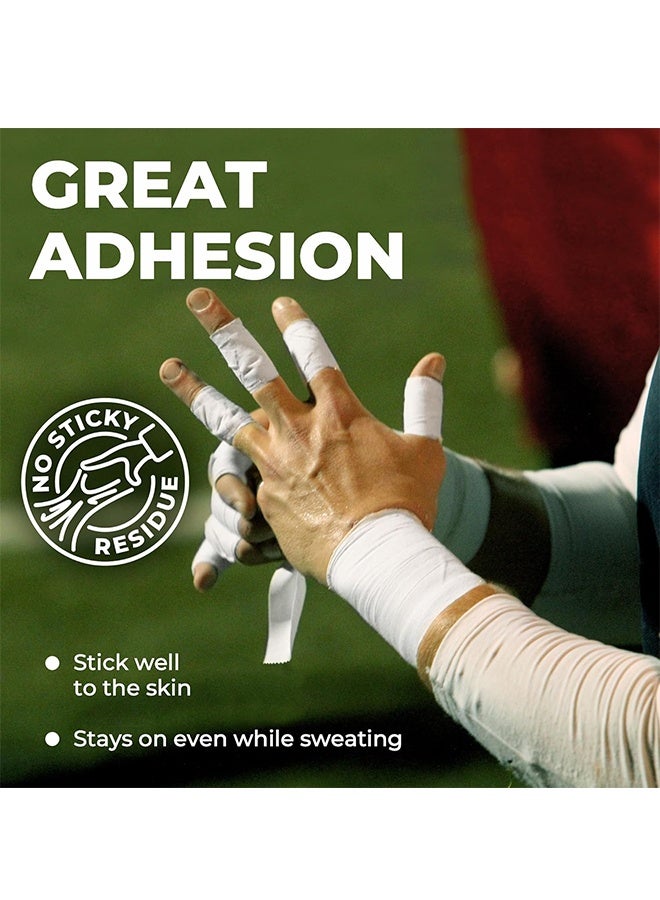 3 Pack Premium White Athletic Tape for Injuries and 1 Pack Pre Wrap Tape, Easy Tear & No Sticky Residue Foam Bandage, Sport Pre wrap Athletic Tape for Soccer, Gymnastics, Boxing - Image 3