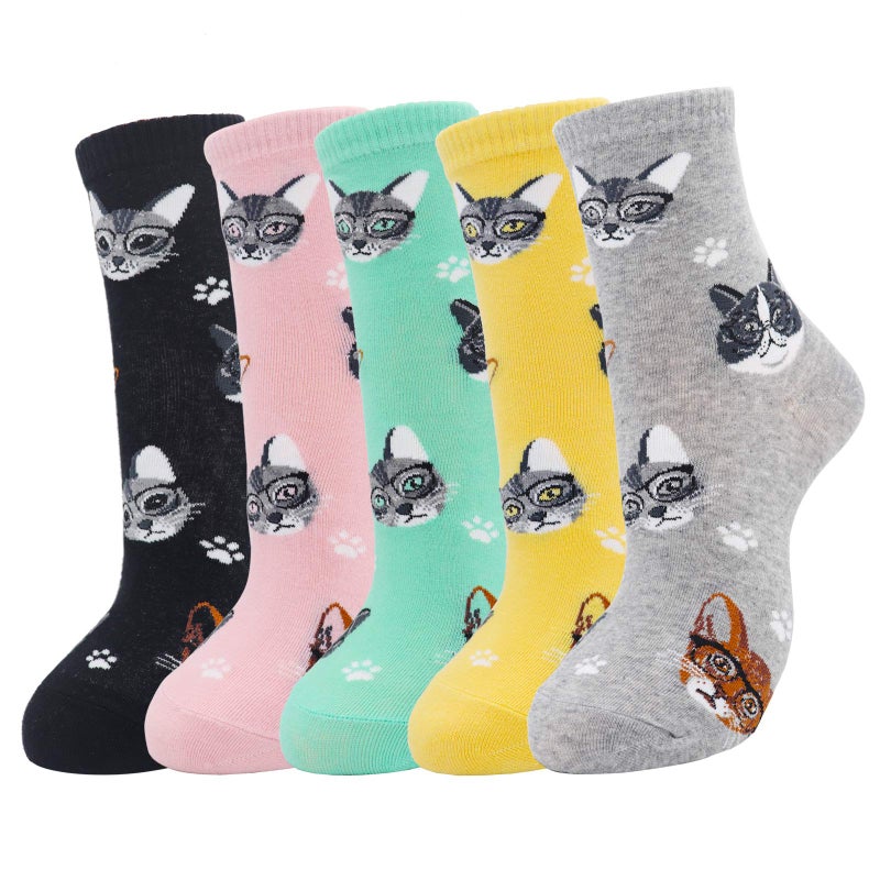 Jeasona Womenâ€™s Cool Cat Socks Cat Gifts for Women Mom Teenager Girls - Image 1