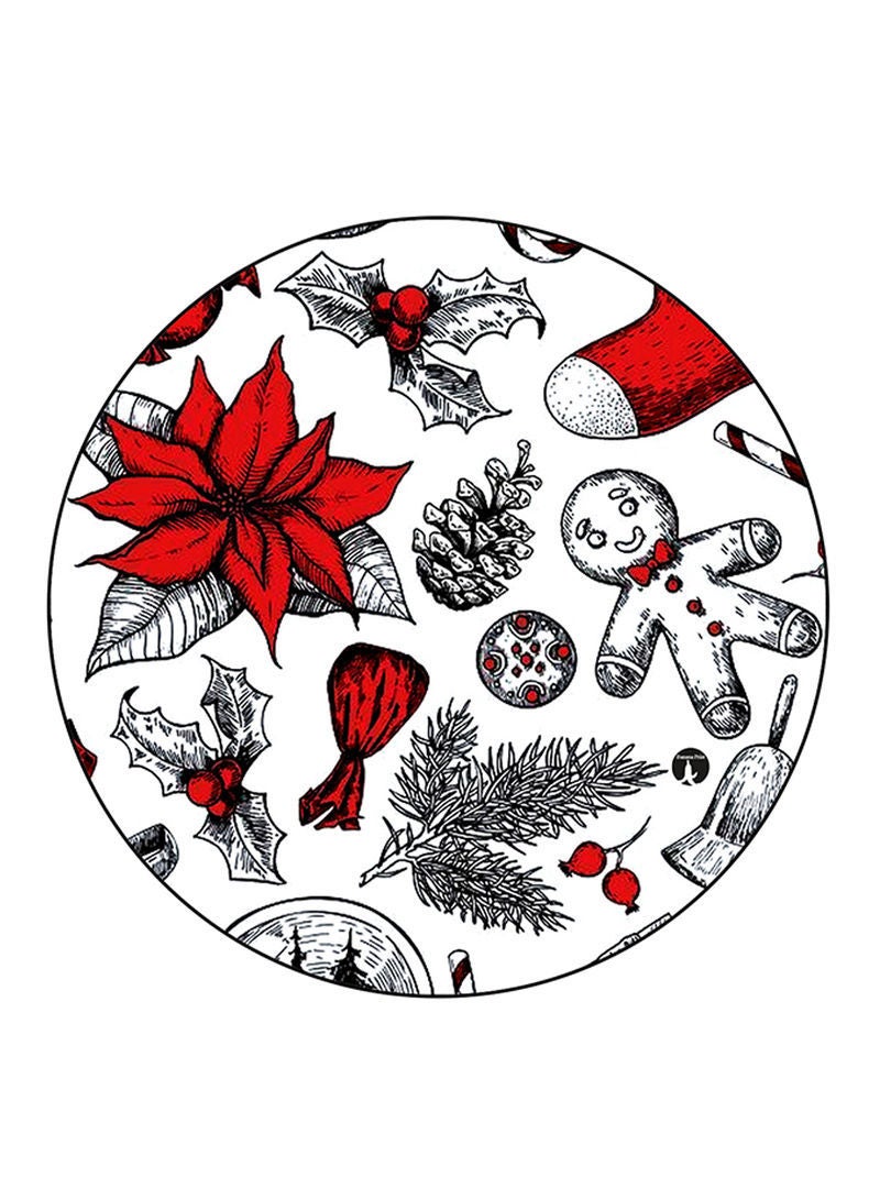 RKN Random Things Printed Mouse Pad Round  Multicolour