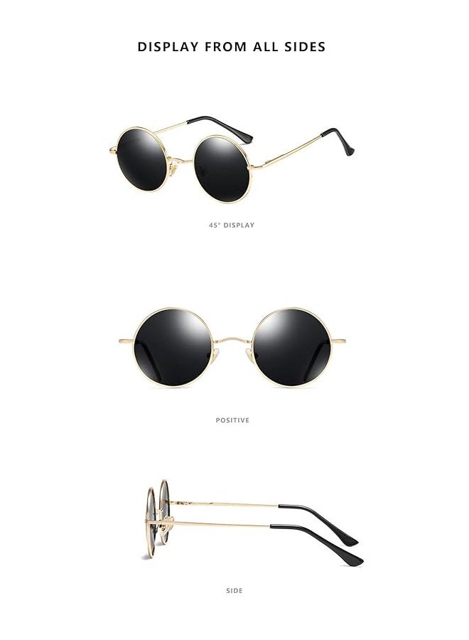 Reflective Lens Round Trendy Sunglasses - Image 3