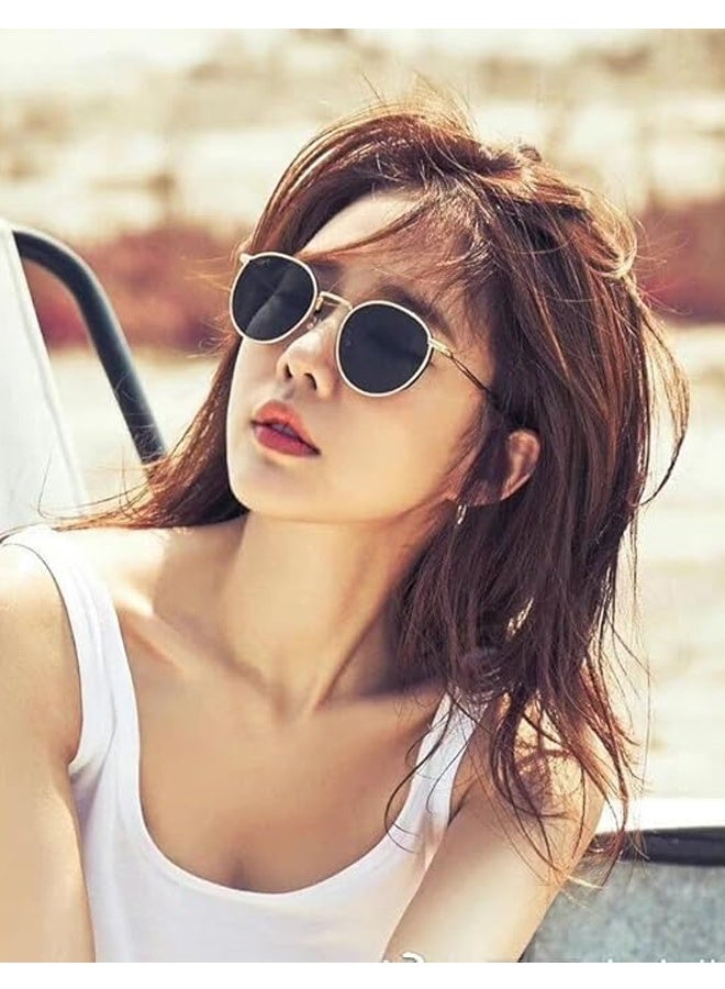 Reflective Lens Round Trendy Sunglasses - Image 5