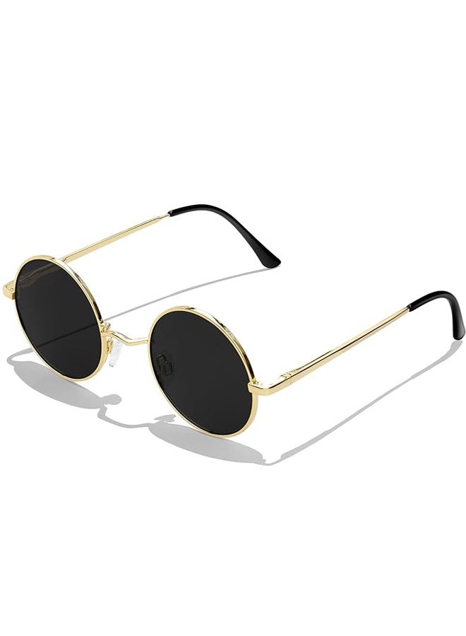 Reflective Lens Round Trendy Sunglasses - Image 1