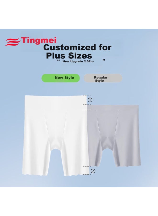 Gracewell Plus Size Safety Shorts For Women, Ice Silk Extended Fat MM Summer Anti-glare Underwear Anti-chafing Leggings Shorts - Image 3