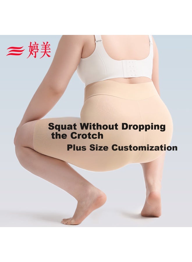 Gracewell Plus Size Safety Shorts For Women, Ice Silk Extended Fat MM Summer Anti-glare Underwear Anti-chafing Leggings Shorts - Image 2