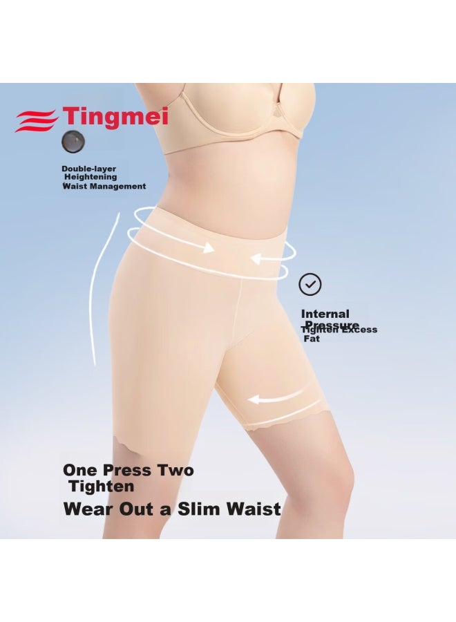 Gracewell Plus Size Safety Shorts For Women, Ice Silk Extended Fat MM Summer Anti-glare Underwear Anti-chafing Leggings Shorts - Image 5