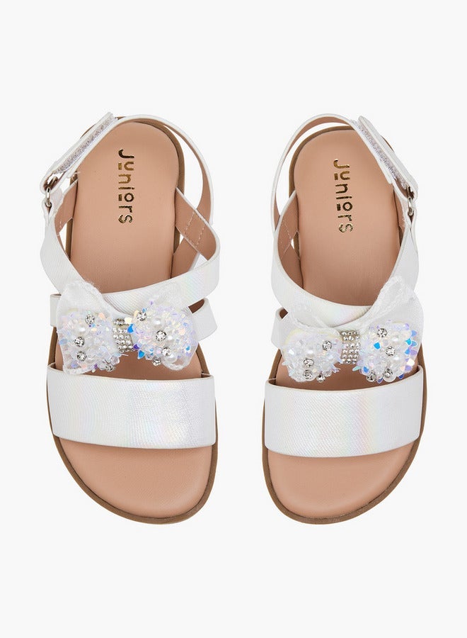 جونيورز صنادل بناتي مفتوحة من الأمام بإغلاق لاصق - Image 2