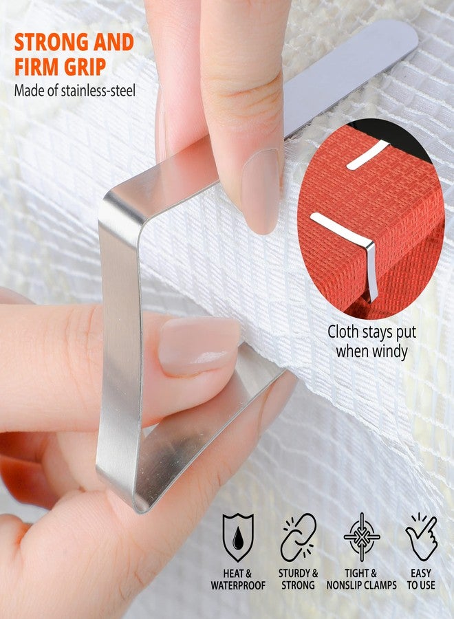 Clipra Large Tablecloth Clips [USA Based Brand]- 12 Pack Stainless Steel, Rust Proof Table Cloth Holding Clip - Perfect for Folding, Picnic, Party, and Outdoor Tables-Fits for 1.8~3 Inch Thick Table - Image 3