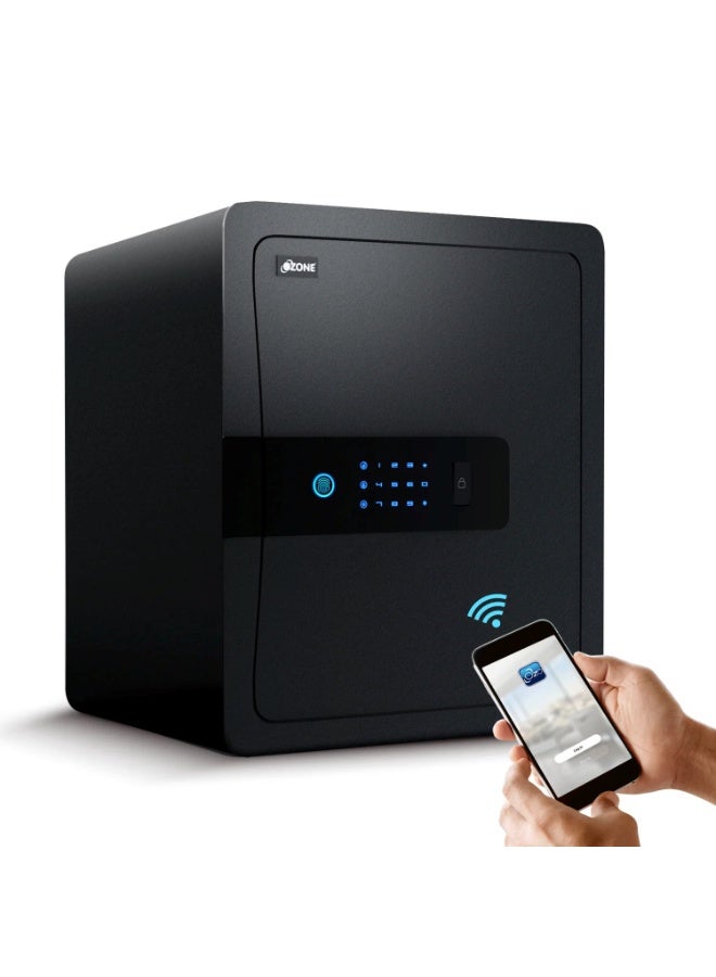 Ozone 45L Wi-Fi Enabled Safe Locker with 4-in-1 Unlocking (Fingerprint, Password, Mobile App, Emergency Key) - Alloy Steel - Image 1