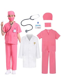 Generic Doctor Costume Set,7 Pcs Cosplay Costume Sets for Kids Pink  - Image 1