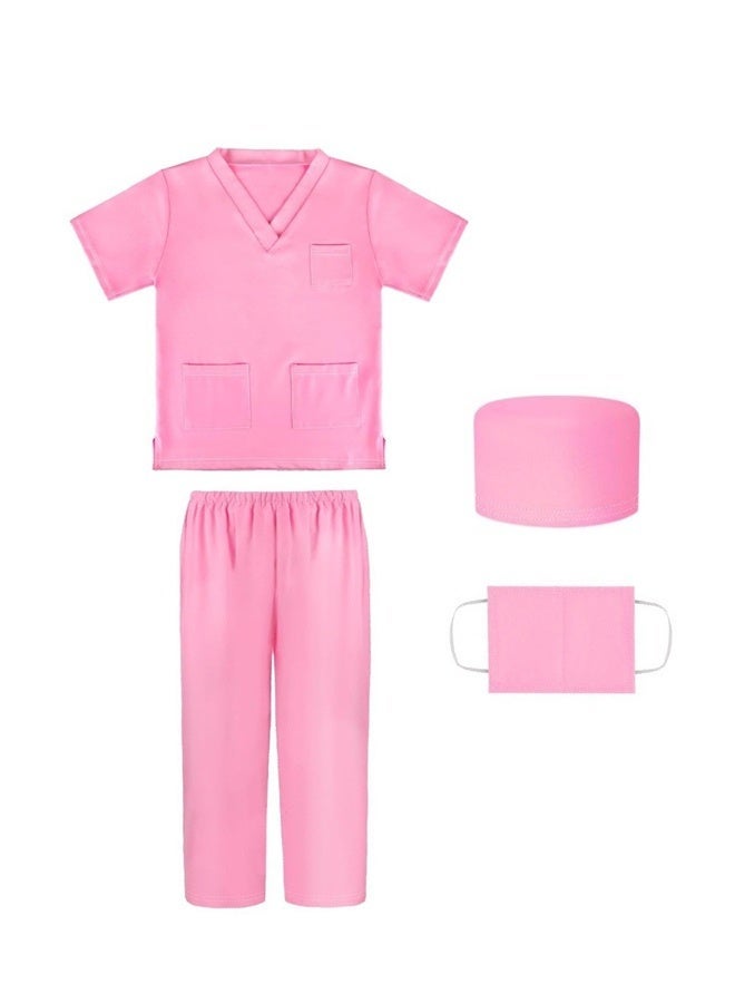 Doctor Costume Set,7 Pcs Cosplay Costume Sets for Kids Pink - Image 3