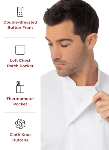Chef Works Men's Montreal Cool Vent Chef Coat, White, Medium - Image 3