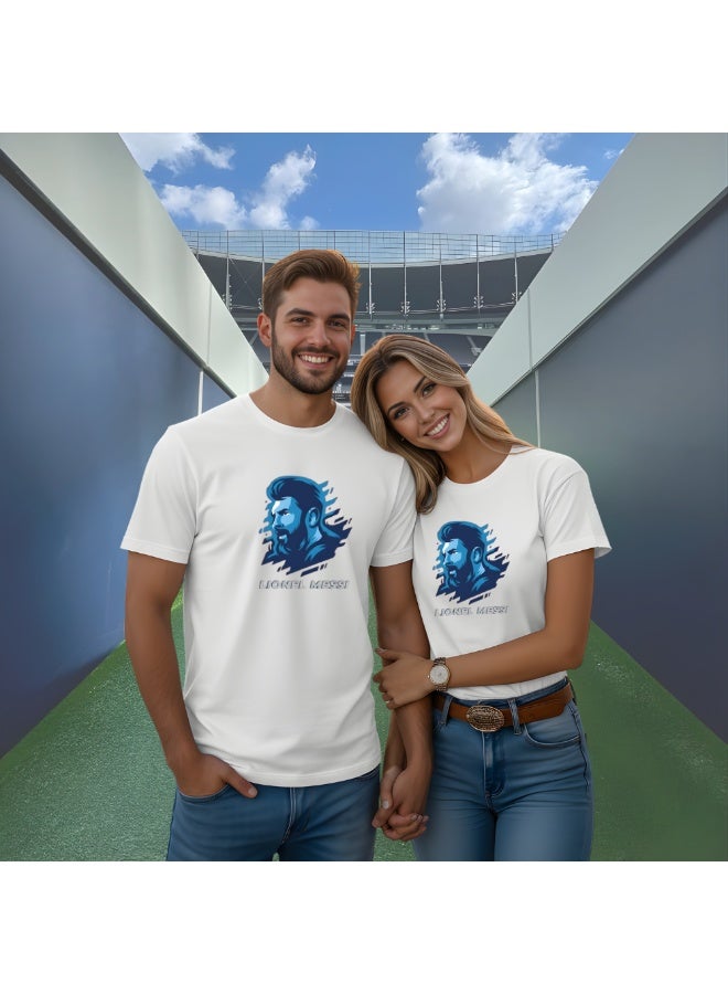 برينت شوب فور مي تي شيرت قطني للبالغين من الجنسين - تي شيرت مطبوع عليه لاعب كرة القدم ميسي للرجال والنساء - ناعم ومريح - هدية لمحبي كرة القدم - Image 3