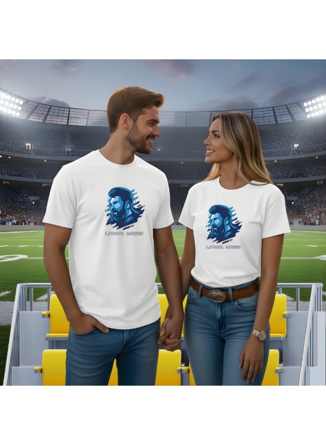 برينت شوب فور مي تي شيرت قطني للبالغين من الجنسين - تي شيرت مطبوع عليه لاعب كرة القدم ميسي للرجال والنساء - ناعم ومريح - هدية لمحبي كرة القدم - Image 5