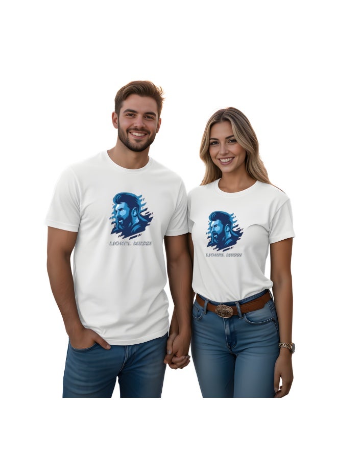 برينت شوب فور مي تي شيرت قطني للبالغين من الجنسين - تي شيرت مطبوع عليه لاعب كرة القدم ميسي للرجال والنساء - ناعم ومريح - هدية لمحبي كرة القدم - Image 1