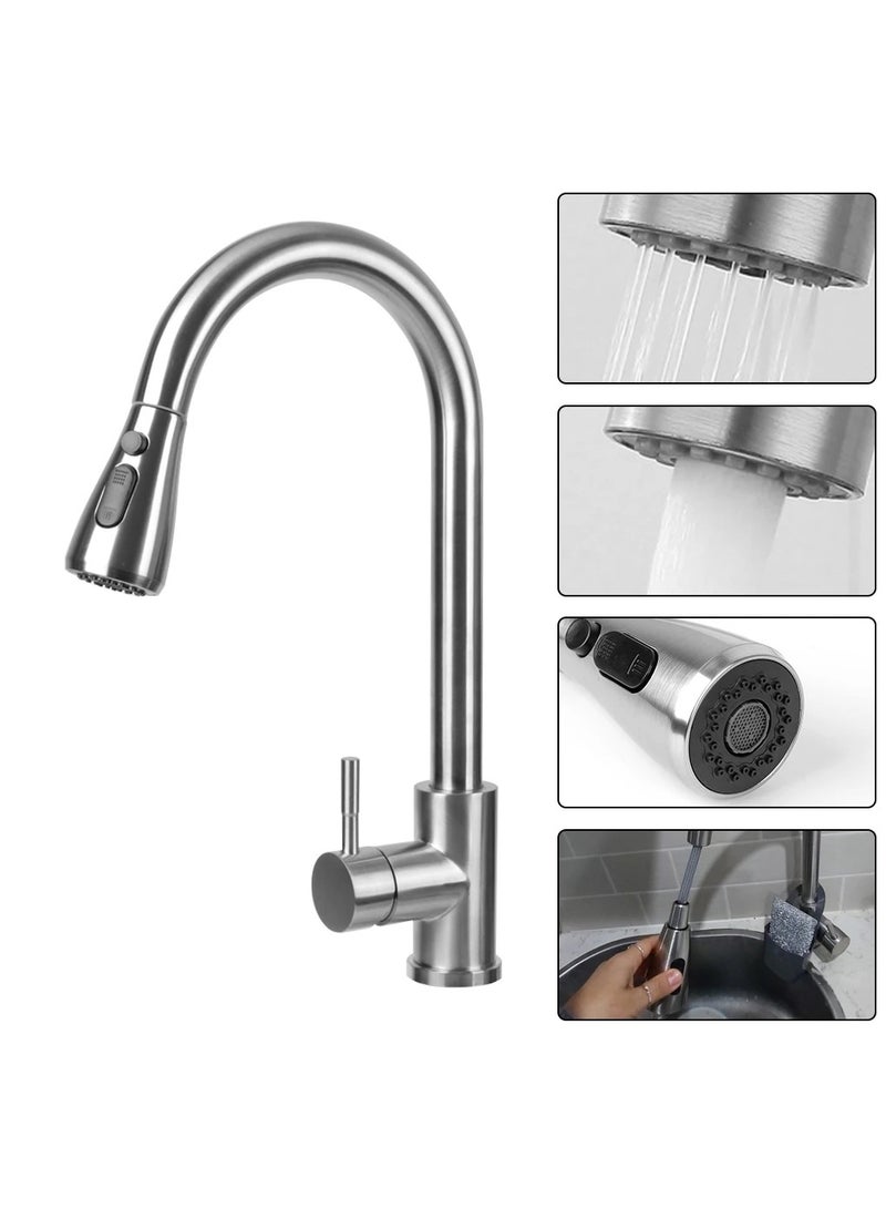 AROAQ 360 Degree Rotation Kitchen Sink Hot Cold Taps Kitchen Faucet Mixer Tap Stainless Steel Smart Touch Sensor Faucets - Image 1