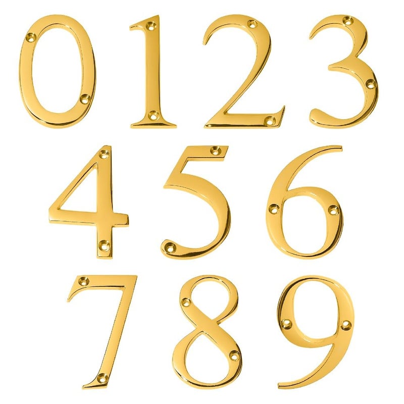 A10SHOP Clio 3Inch Brass Letters Mailbox Decor Address Signs For Houses Outdoor Wall Decor Mailbox Numbers House Address Numbers For Outside Address Sign for Door Numbers Polished Number 3  - Image 4