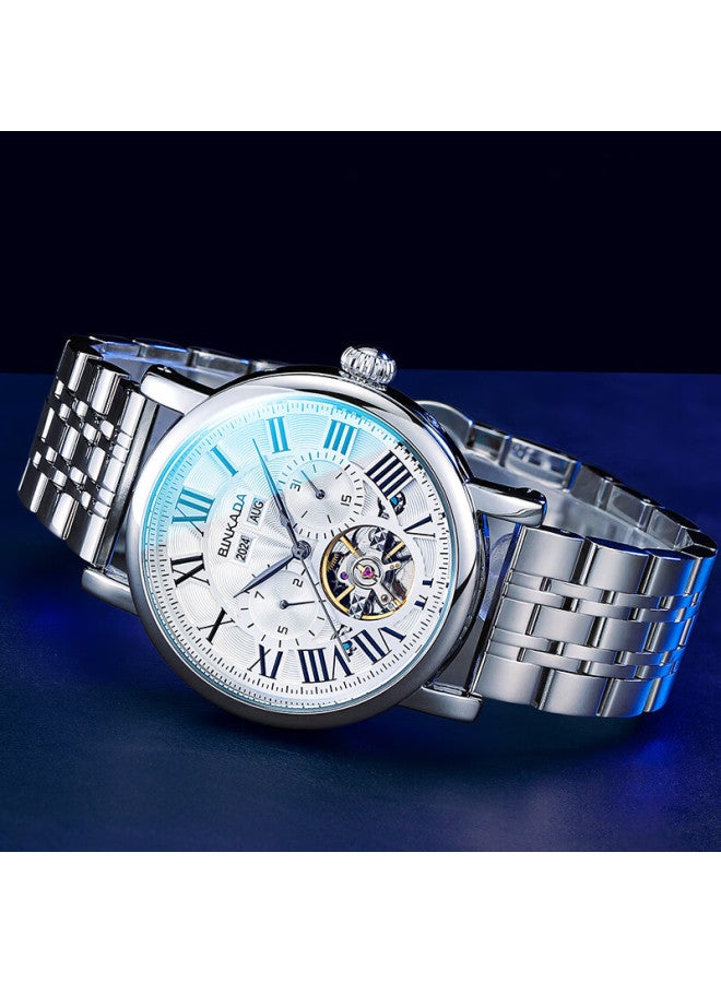 Binkada Men's Mechanical Watch Fully Automatic Multifunctional Skeleton Waterproof Top Ten Brand Trendy Valentine's Day Gift - Image 4