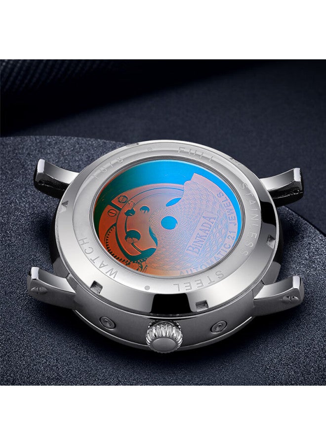 Binkada Men's Mechanical Watch Fully Automatic Multifunctional Skeleton Waterproof Top Ten Brand Trendy Valentine's Day Gift - Image 2