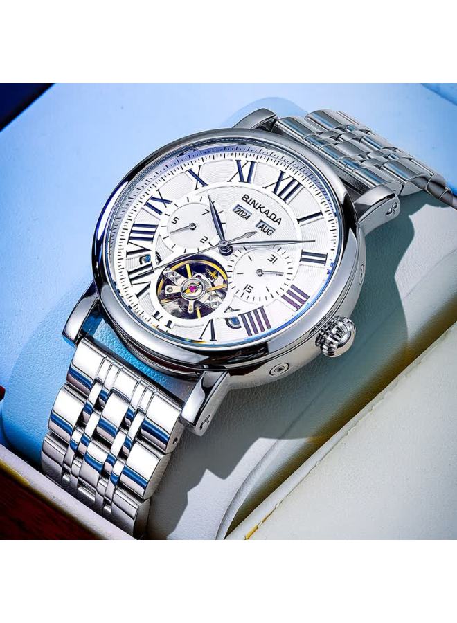 Binkada Men's Mechanical Watch Fully Automatic Multifunctional Skeleton Waterproof Top Ten Brand Trendy Valentine's Day Gift - Image 1