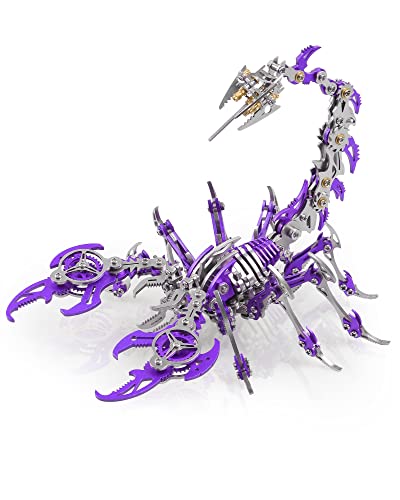 Metalkitor Scorpion 3D Metal Puzzles Kits for Adults Teens 454 Pcs Mechanical Assembly Models 4 Hours to Build Ideal for Gifts and Decorations Purple - Image 1