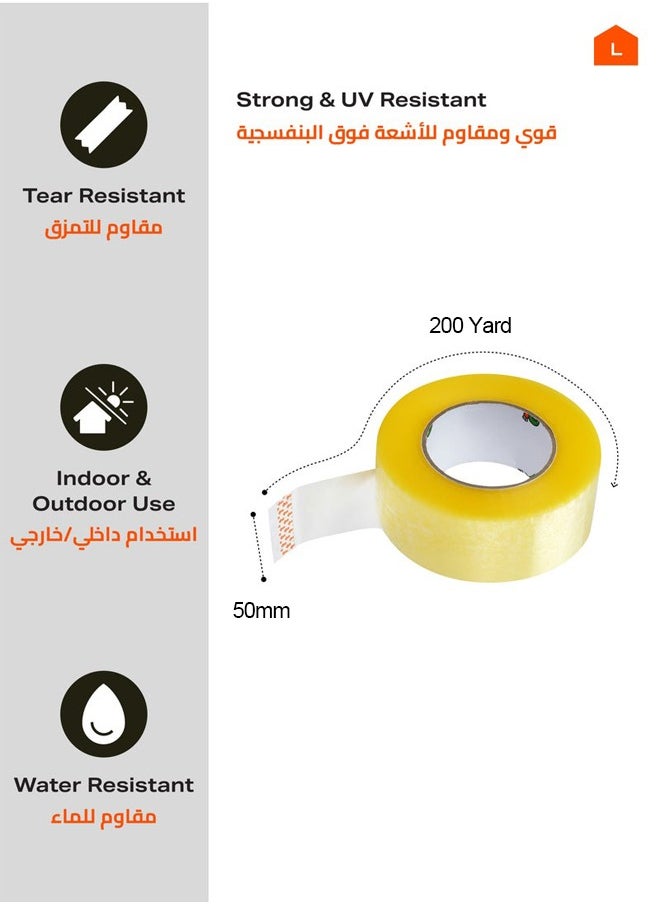 Generic Heavy-Duty Clear Packing Tape - 200 Yards x 50mm (2 Inches) - Strong Adhesive Shipping Tape for Box Sealing, Moving & DIY (Tear Proof, Water Resistant, Crystal Clear)  - Image 2