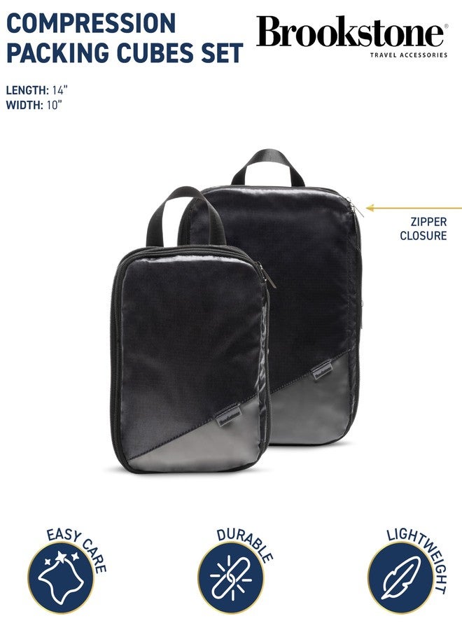 بروكستون مجموعة مكعبات ضغط التعبئة من بروكستون - قطعتان صغيرتان ومتوسطتان لتنظيم حقائب السفر المحمولة وأكياس الضغط، أسود - Image 2