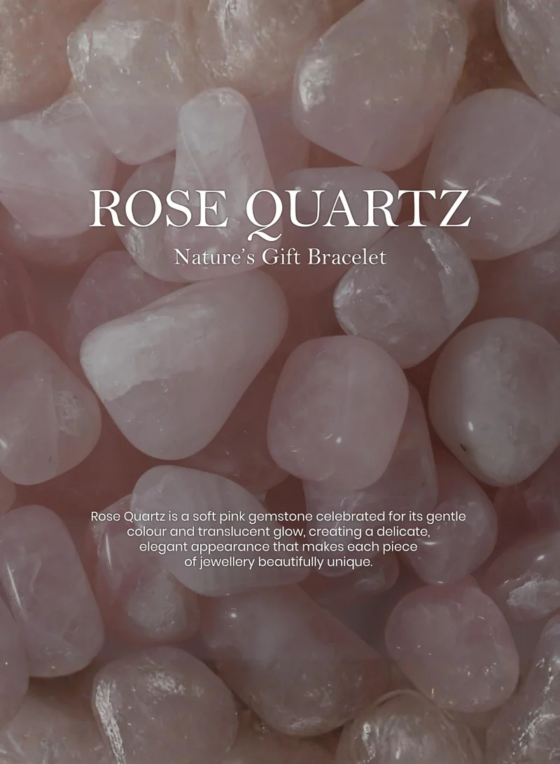 British Fossils سوار رقائق نيتشرز جيفت من حجر الروز كوارتز