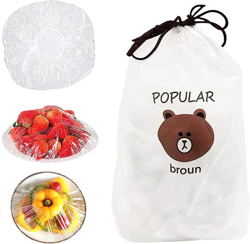 MRP ENTERPRISE MRP ENTERPRISE 100 pcs Food Grade Plastic Fresh Keeping BagsReusable Transparent Sealing Wraps for Kitchen Refrigeration Odor Leakproof Storage Covers for Fruit Vegetables Restaurant Home Use  - Image 1