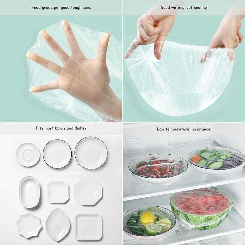 MRP ENTERPRISE MRP ENTERPRISE 100 pcs Food Grade Plastic Fresh Keeping BagsReusable Transparent Sealing Wraps for Kitchen Refrigeration Odor Leakproof Storage Covers for Fruit Vegetables Restaurant Home Use  - Image 5