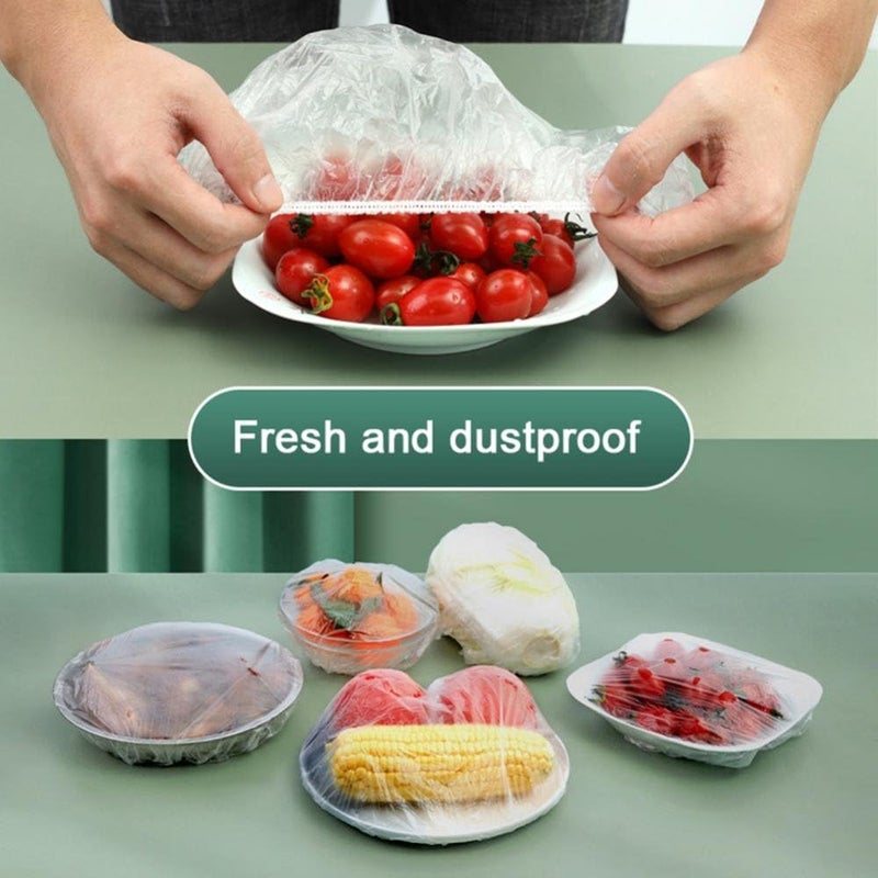 MRP ENTERPRISE MRP ENTERPRISE 100 pcs Food Grade Plastic Fresh Keeping BagsReusable Transparent Sealing Wraps for Kitchen Refrigeration Odor Leakproof Storage Covers for Fruit Vegetables Restaurant Home Use  - Image 4