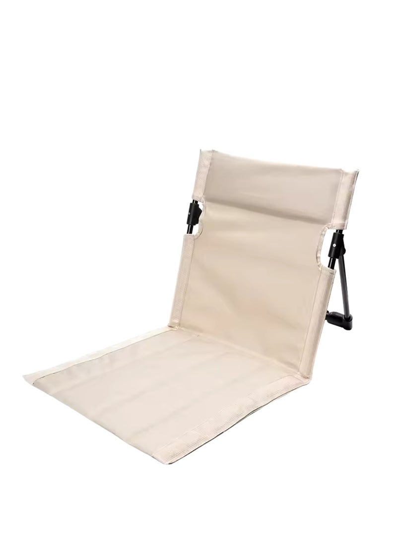 BLUE CORAL Outdoor Camping Ultra-light Comfortable Folding Chair Park Leisure Beach Chair Portable Single Lazy Chair Back Camping Chairs (Cream) - Image 1