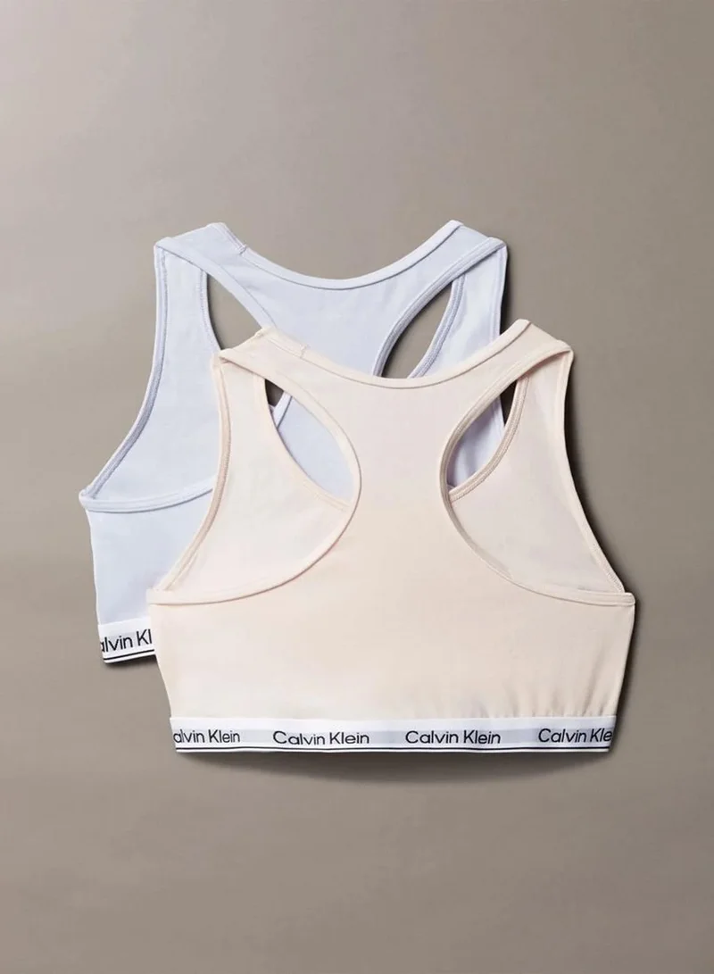 Calvin Klein 2 Pack Girls Bralettes - Icon Cotton Stretch