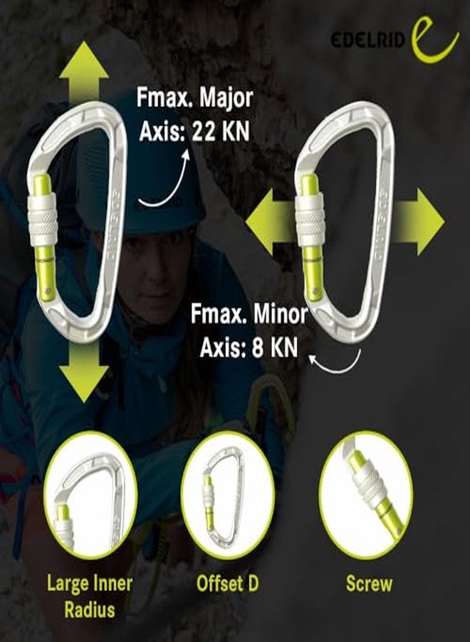 Edelrid Pure Screw 23KN Climbing Carabiner - Lightweight and Sturdy (46g) CE 0082 Certified (Color May Very) - Image 3
