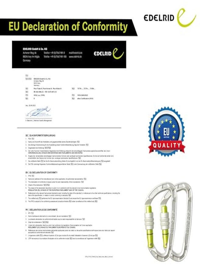 Edelrid Pure Screw 23KN Climbing Carabiner - Lightweight and Sturdy (46g) CE 0082 Certified (Color May Very) - Image 4